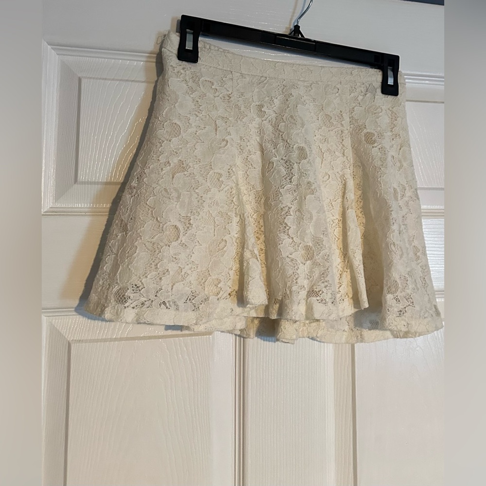 Abercrombie kids Ivory Lace Skirt is a size Large.